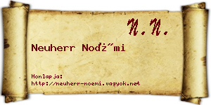 Neuherr Noémi névjegykártya